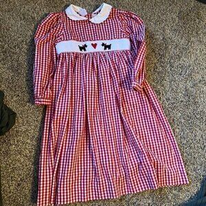 Beth Terell by Johnston smocked gingham doggie dress